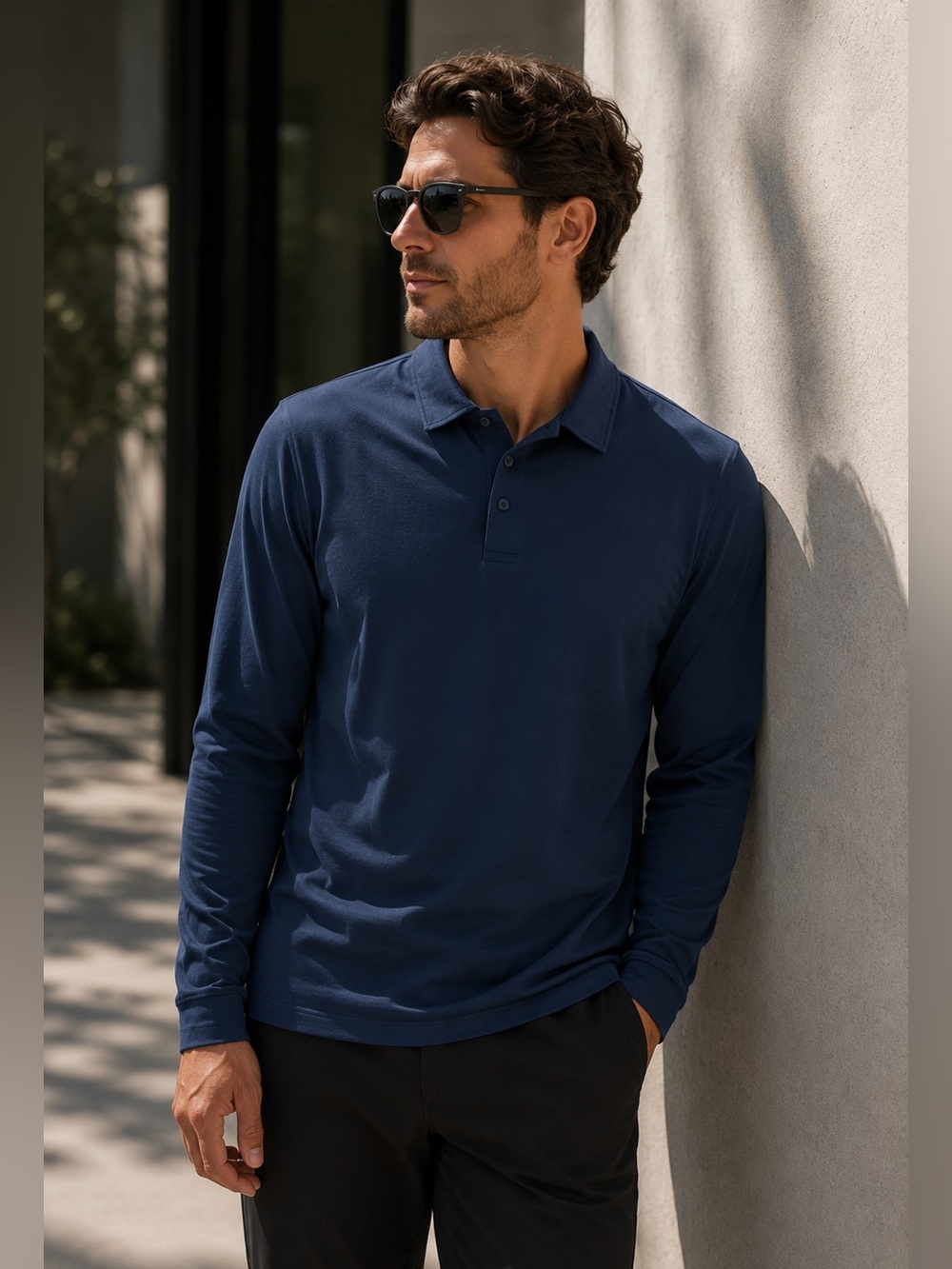Lululemon Evolution‎ Long Sleeve Blue Polo Shirt